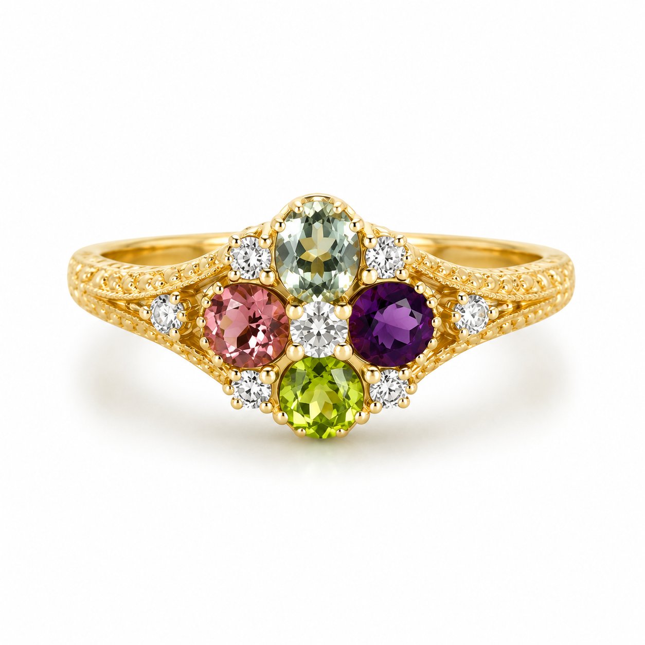9kt Multi-Stone Dress Ring