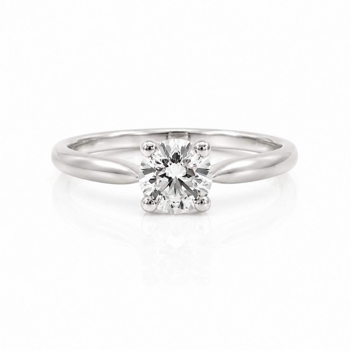 Lab Diamond Platinum Brilliant Cut Solitaire Engagement Ring