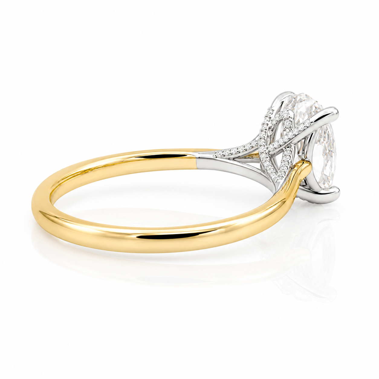 Lab Diamond 18kt Oval Cut Solitaire Engagement Ring 2ct