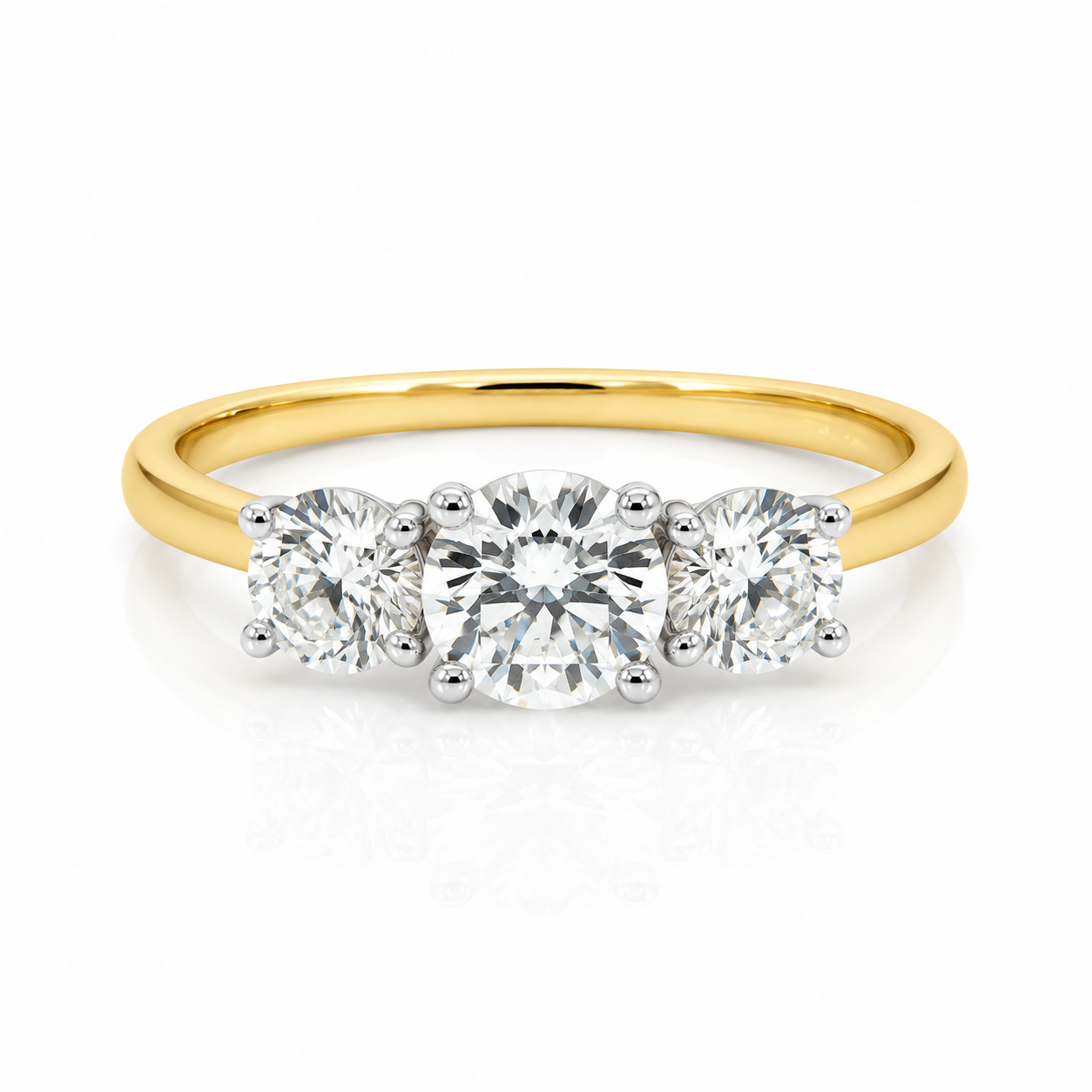 Lab Diamond 18kt Brilliant Cut Three Stone Engagement Ring