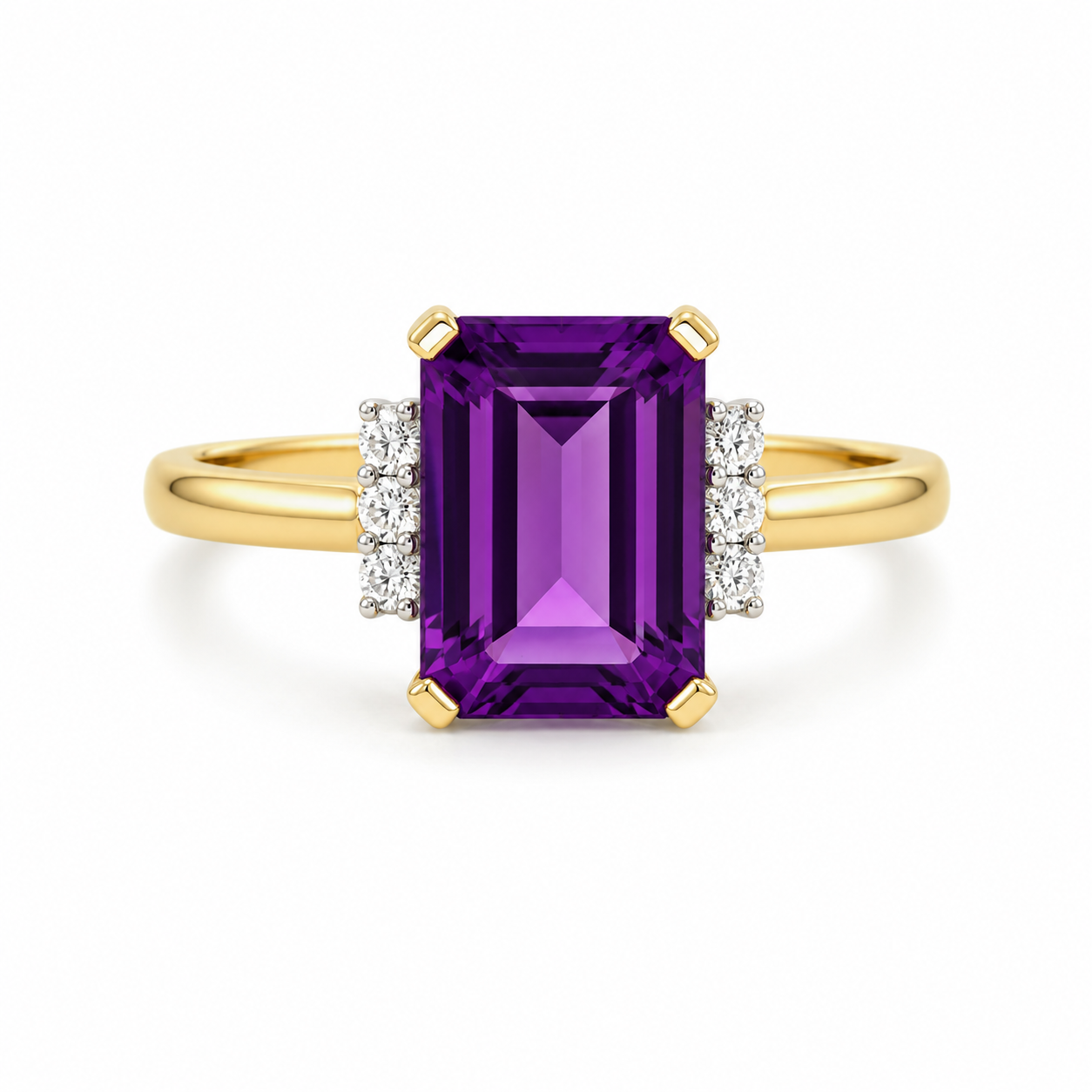 9kt Amethyst and Diamond Dress Ring