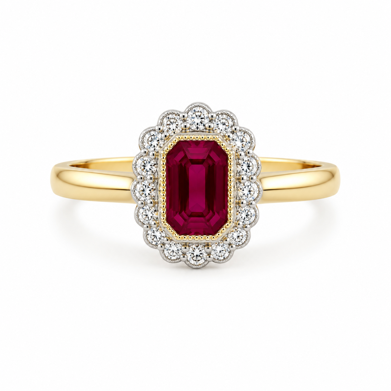 9kt Ruby and Diamond Dress Ring