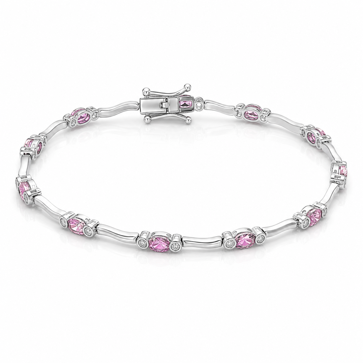 18kt Pink Sapphire and Diamond Bracelet