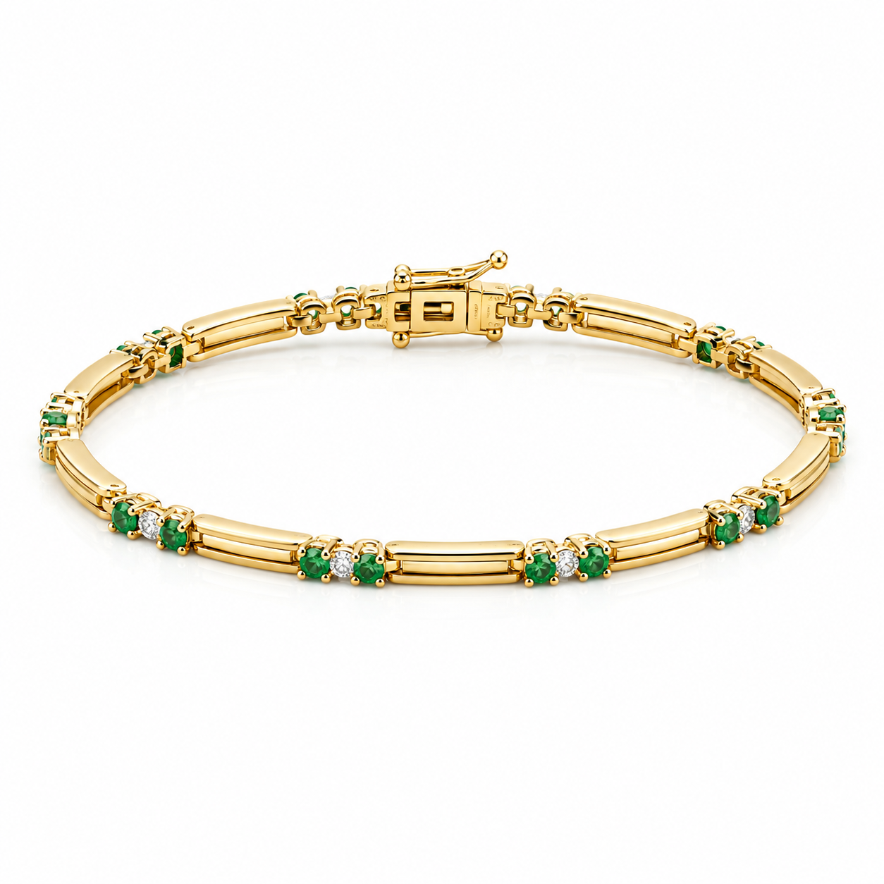 9kt Emerald and Diamond Bracelet
