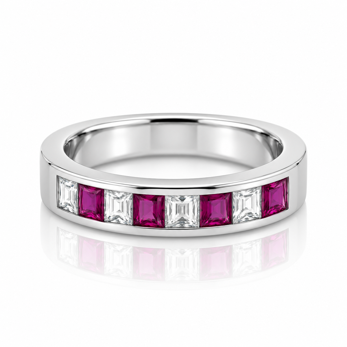 Red Baguette CZ Band