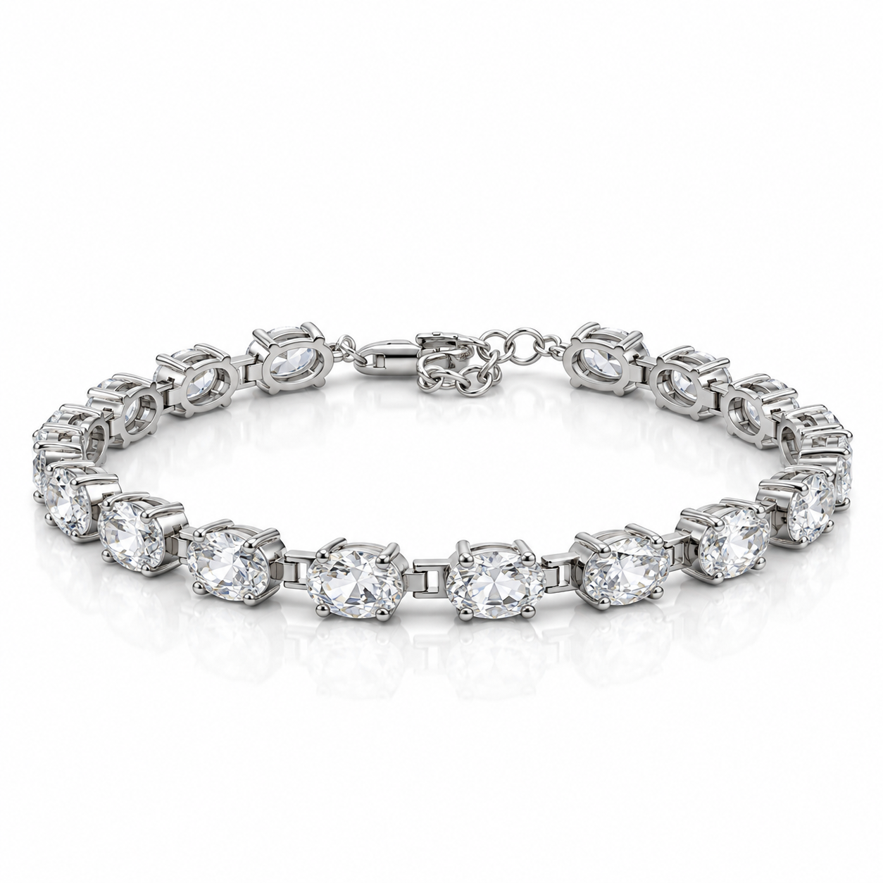 Oval CZ Tennis Bracelet