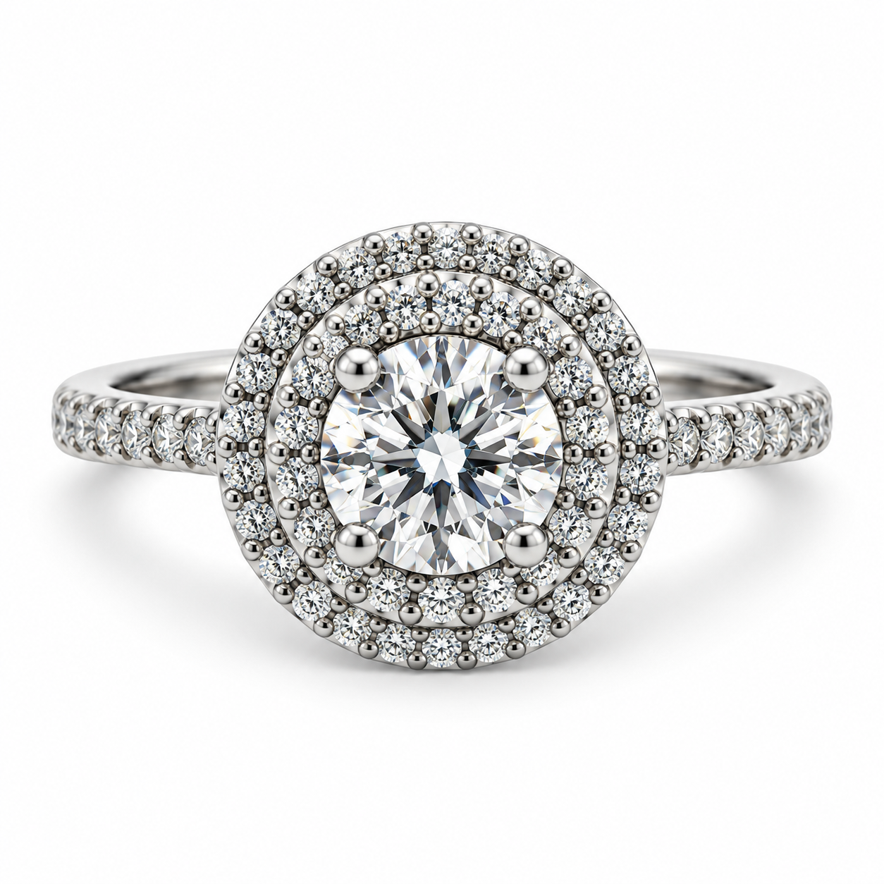 Platinum Halo Diamond Engagement Ring