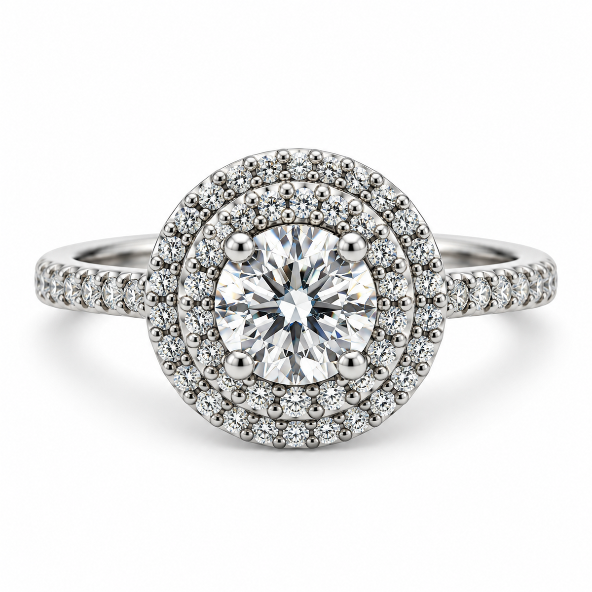 Platinum Halo Diamond Engagement Ring