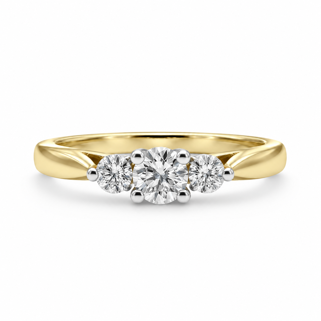 9kt Three Stone Diamond Engagement Ring