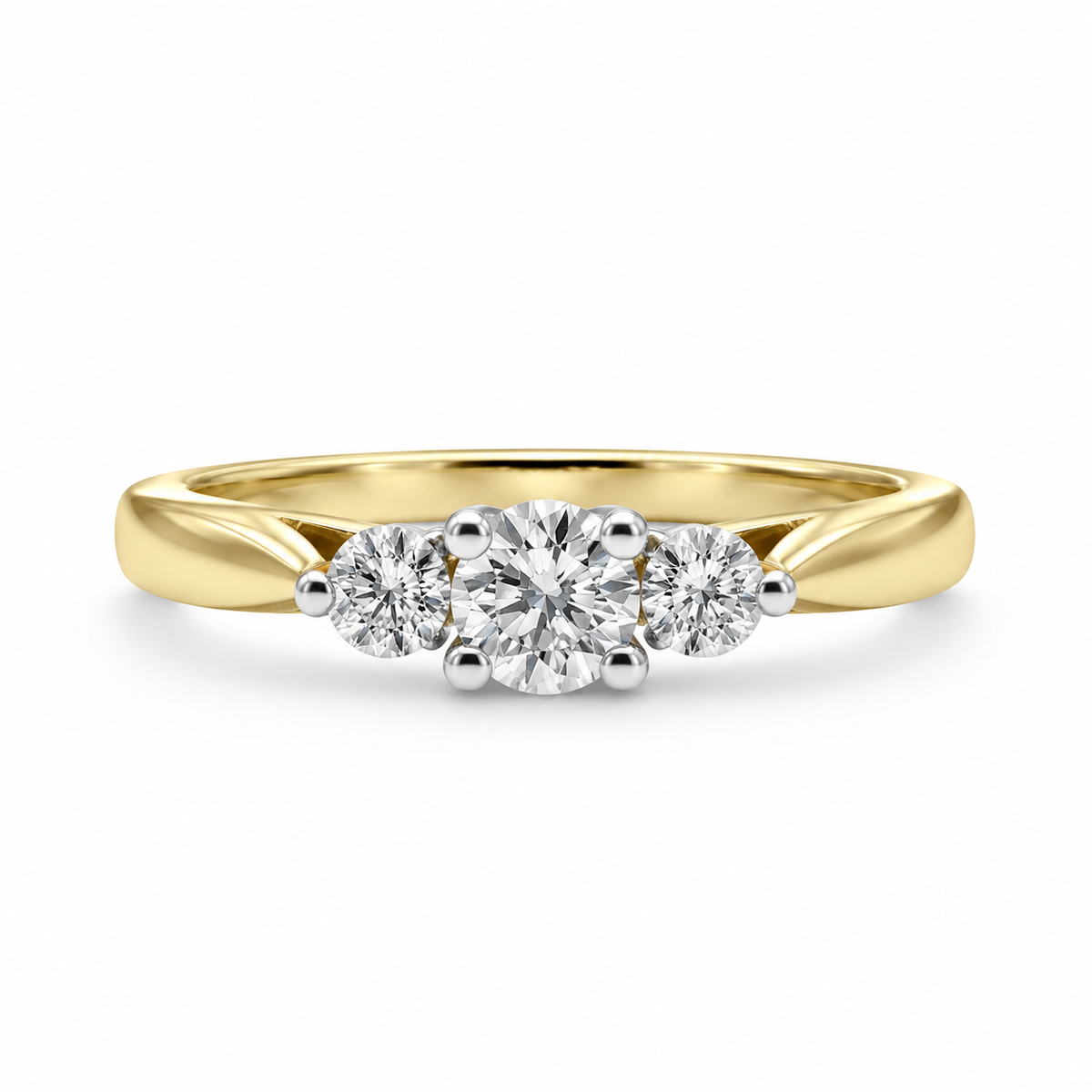 9kt Three Stone Diamond Engagement Ring