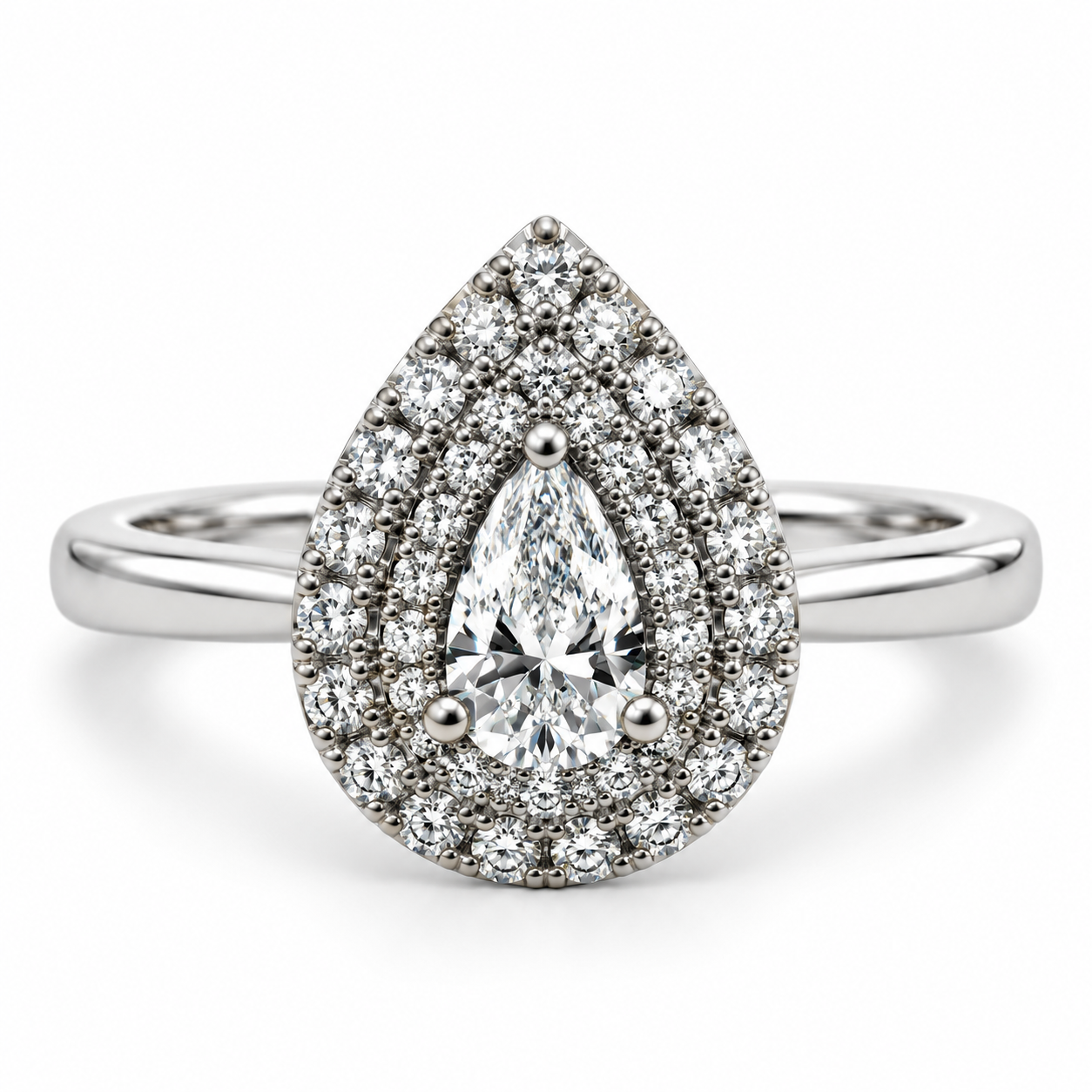 Platinum Pear Diamond Engagement Ring
