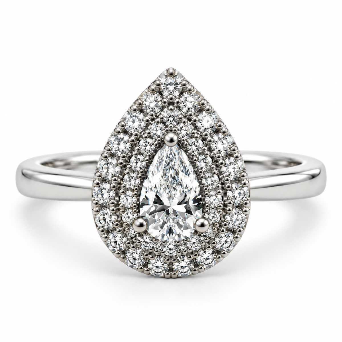 Platinum Pear Diamond Engagement Ring