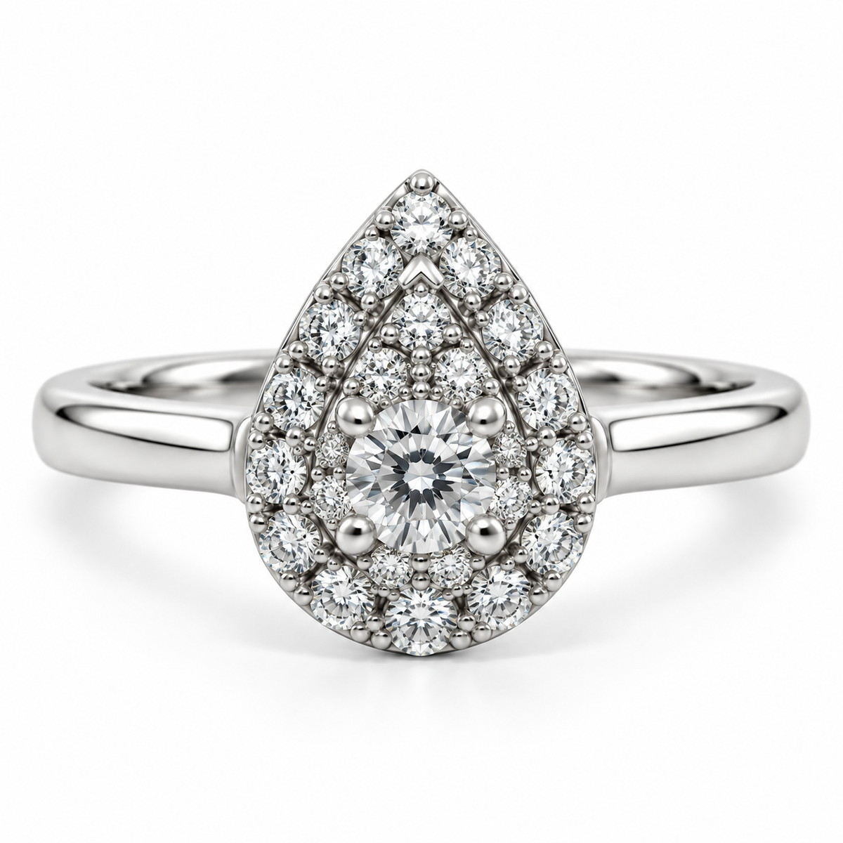 9kt Pear Starburst Diamond Engagement Ring