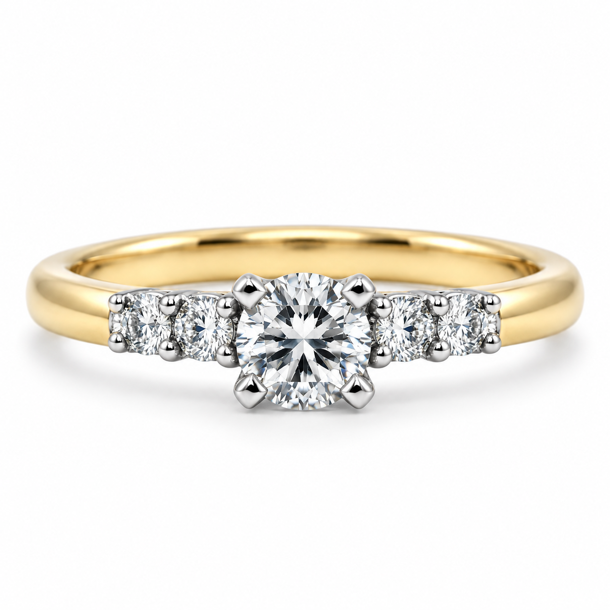 18kt Five Stone Diamond Engagement Ring