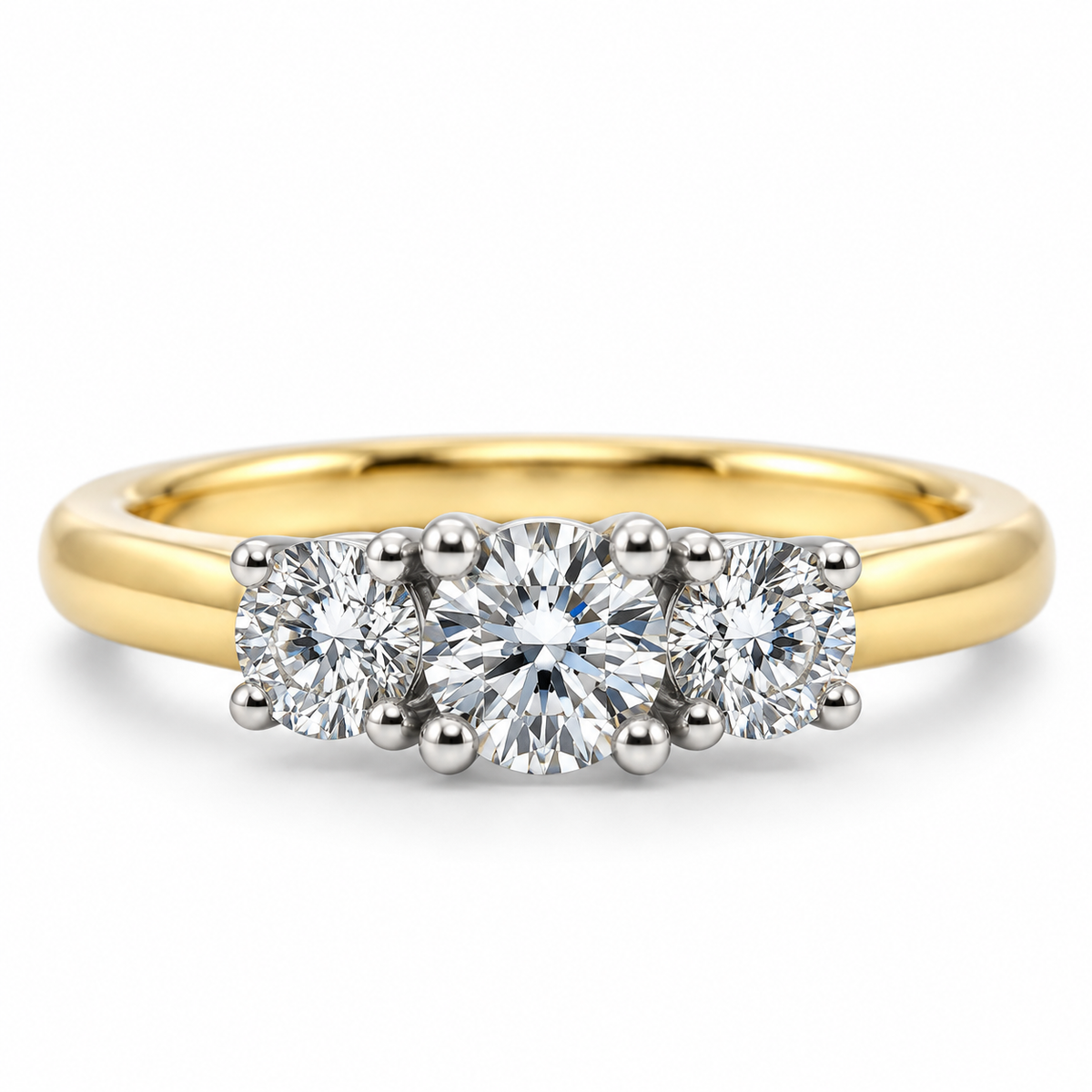 9kt Three Stone Diamond Engagement Ring