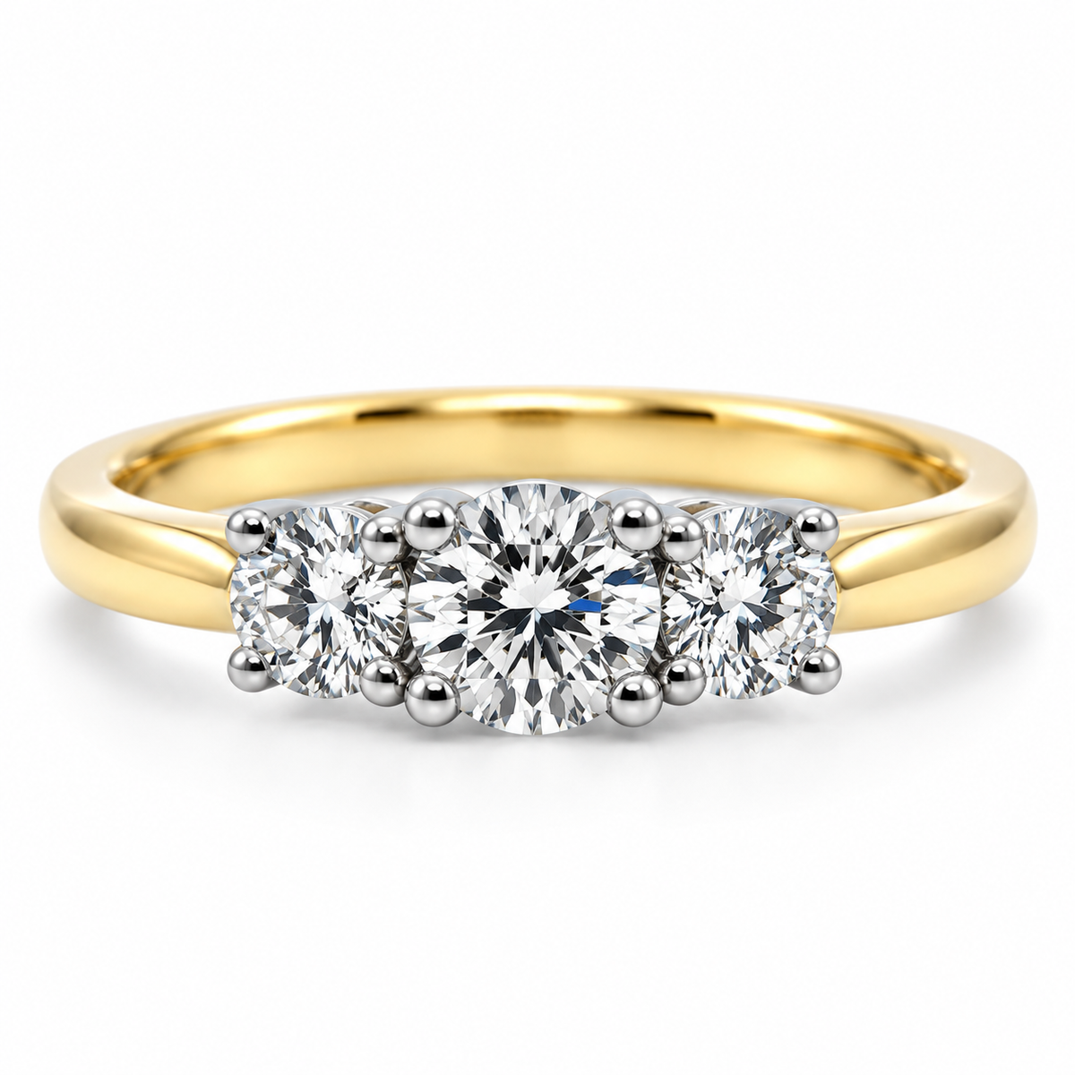 18kt Three Stone Diamond Engagement Ring