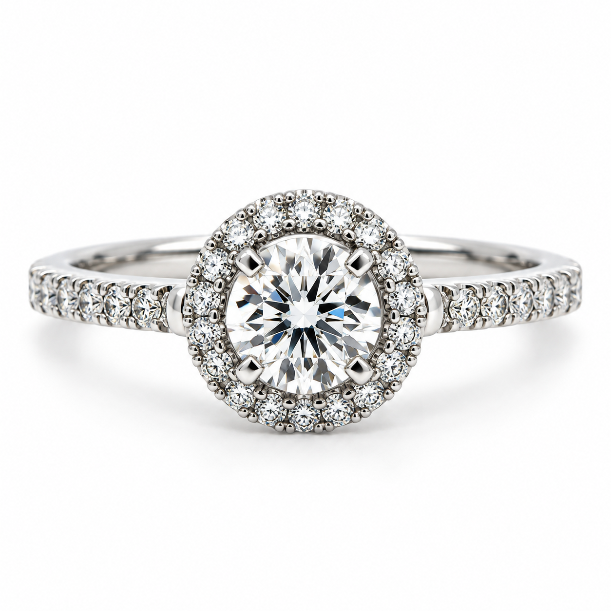 18kt Halo Diamond Engagement Ring