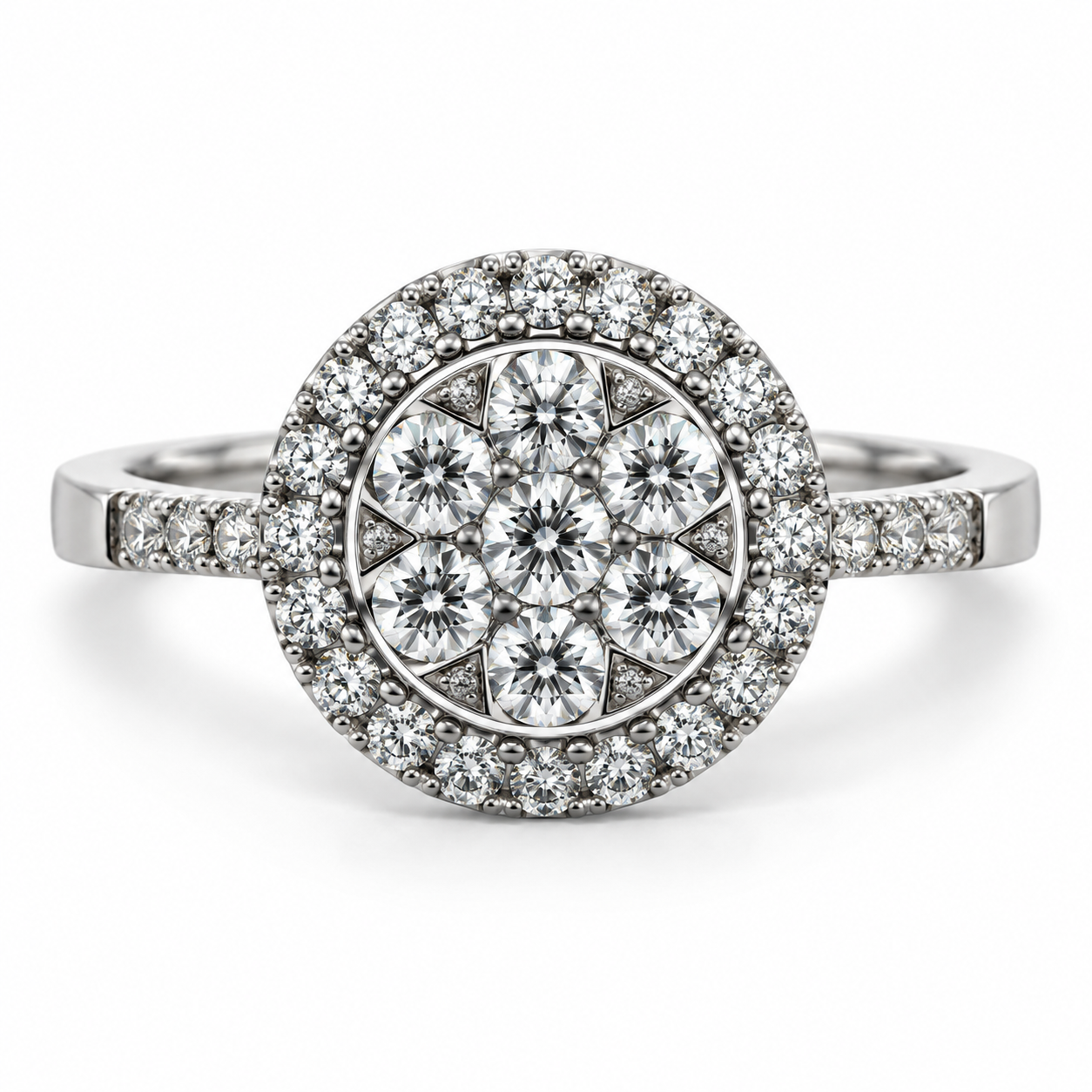 18kt Halo Diamond Engagement Ring