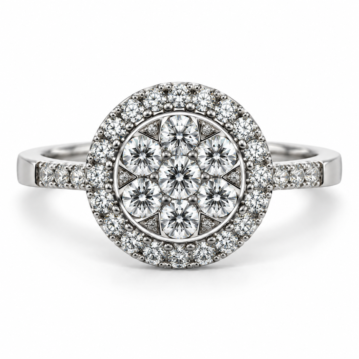 18kt Halo Diamond Engagement Ring