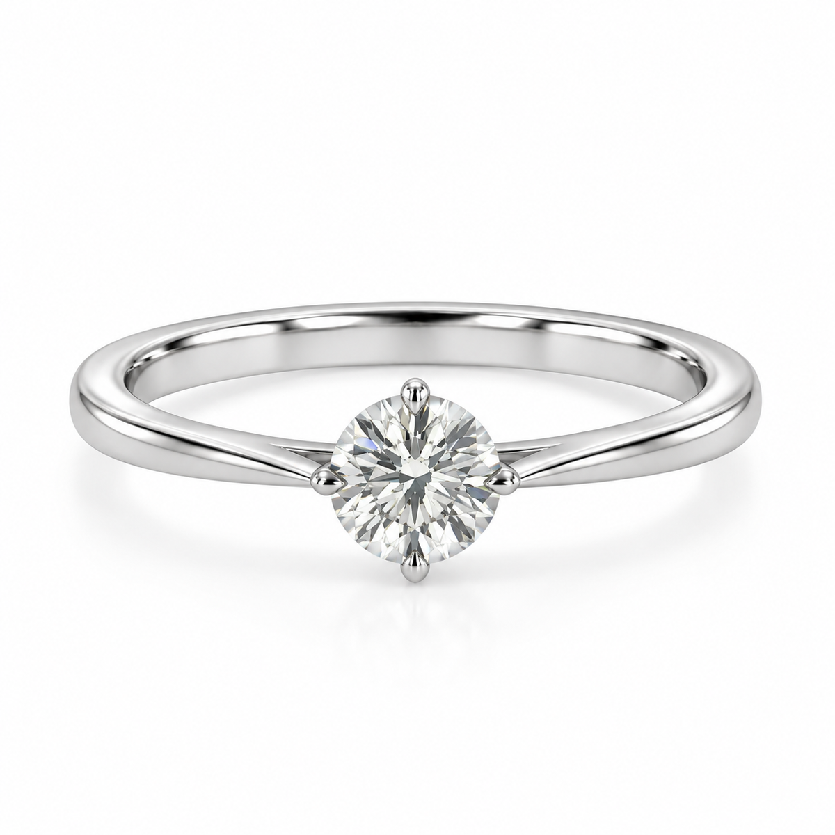 Platinum Solitaire Diamond Engagement Ring