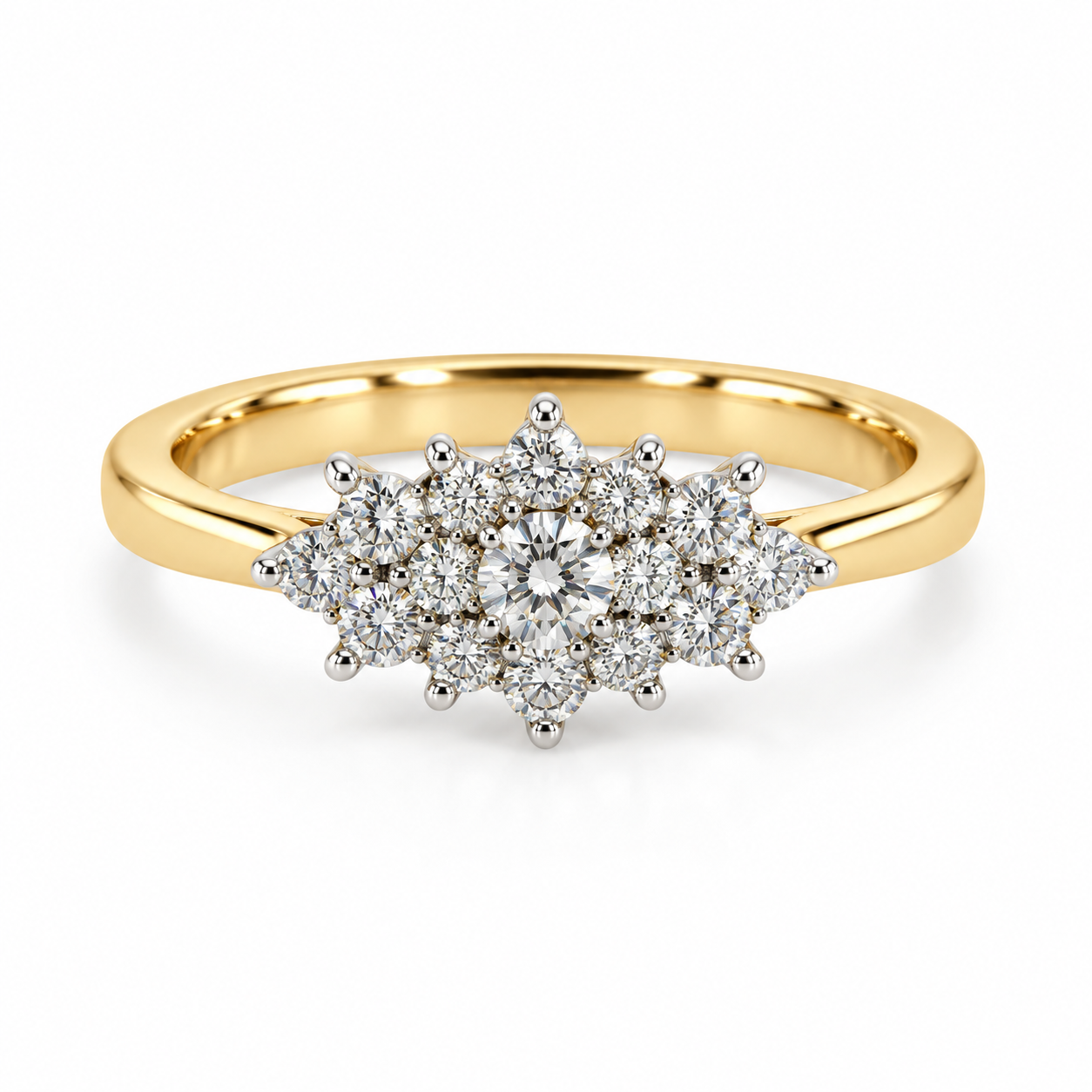 18kt Diamond Cluster Engagement Ring