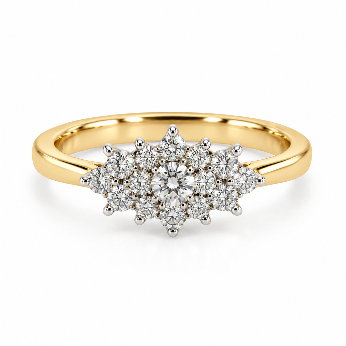 18kt Diamond Cluster Engagement Ring