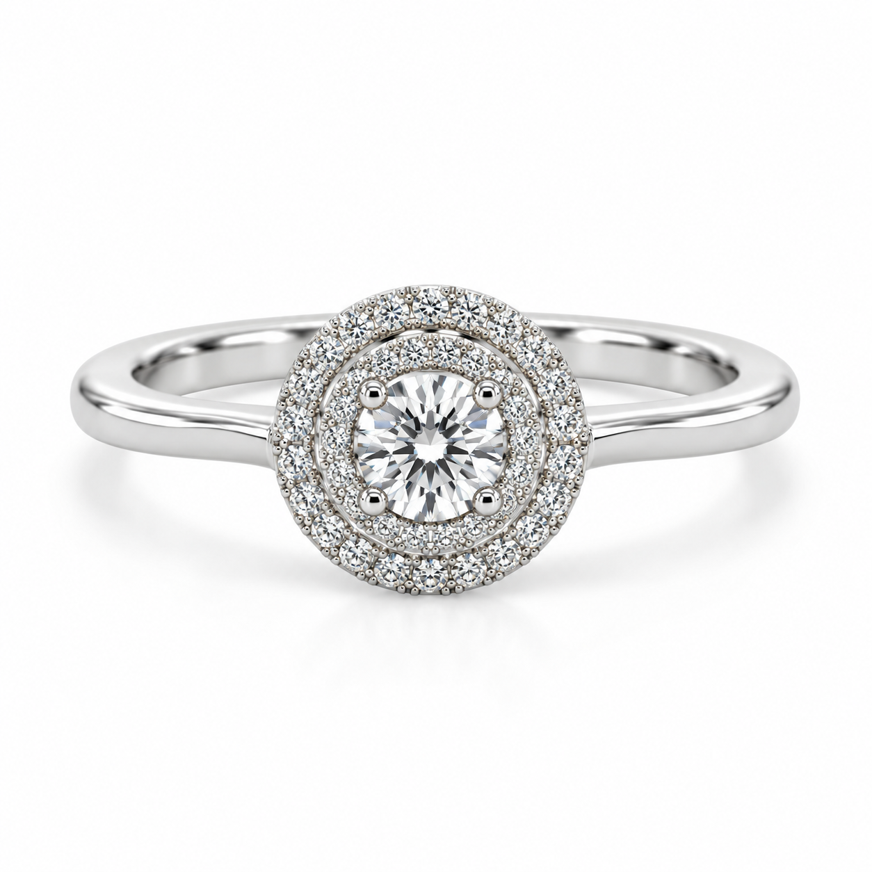 18kt Diamond Brilliant Round Solitaire Engagement Ring