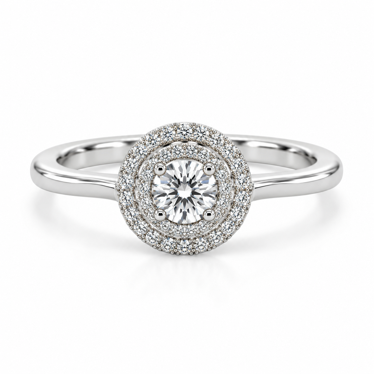 18kt Diamond Brilliant Round Solitaire Engagement Ring