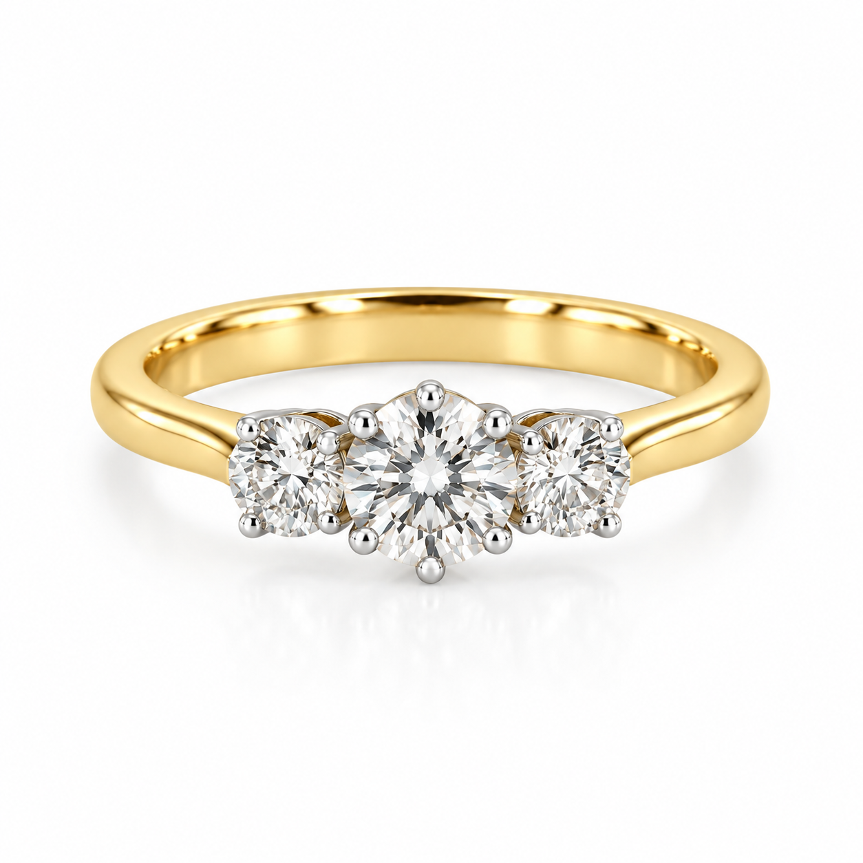 18kt Diamond Three Stone Engagement Ring