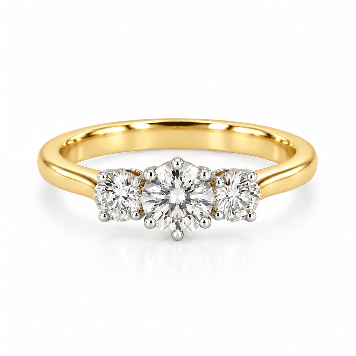 18kt Diamond Three Stone Engagement Ring
