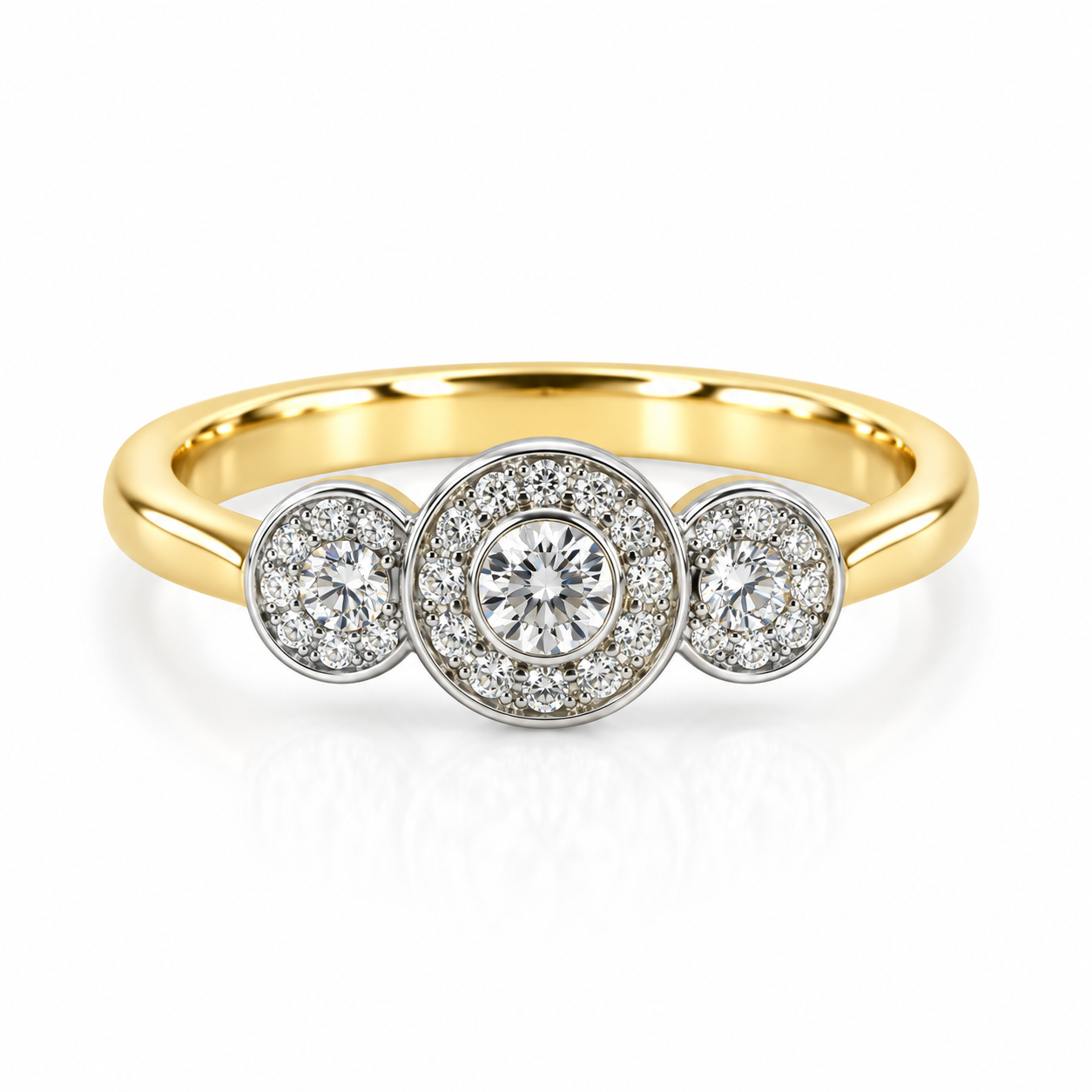 9kt Diamond Three Stone Engagement Ring