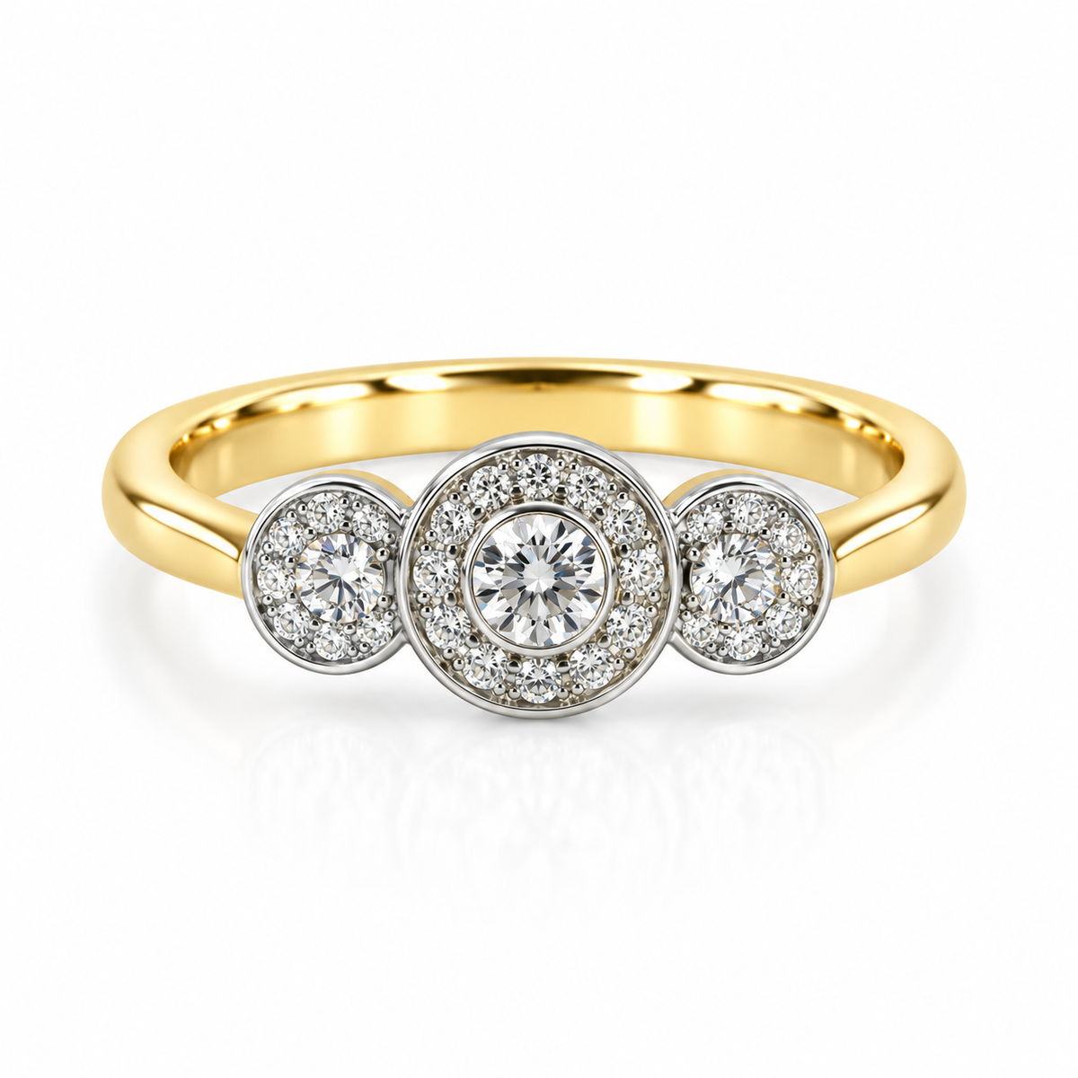 9kt Diamond Three Stone Engagement Ring