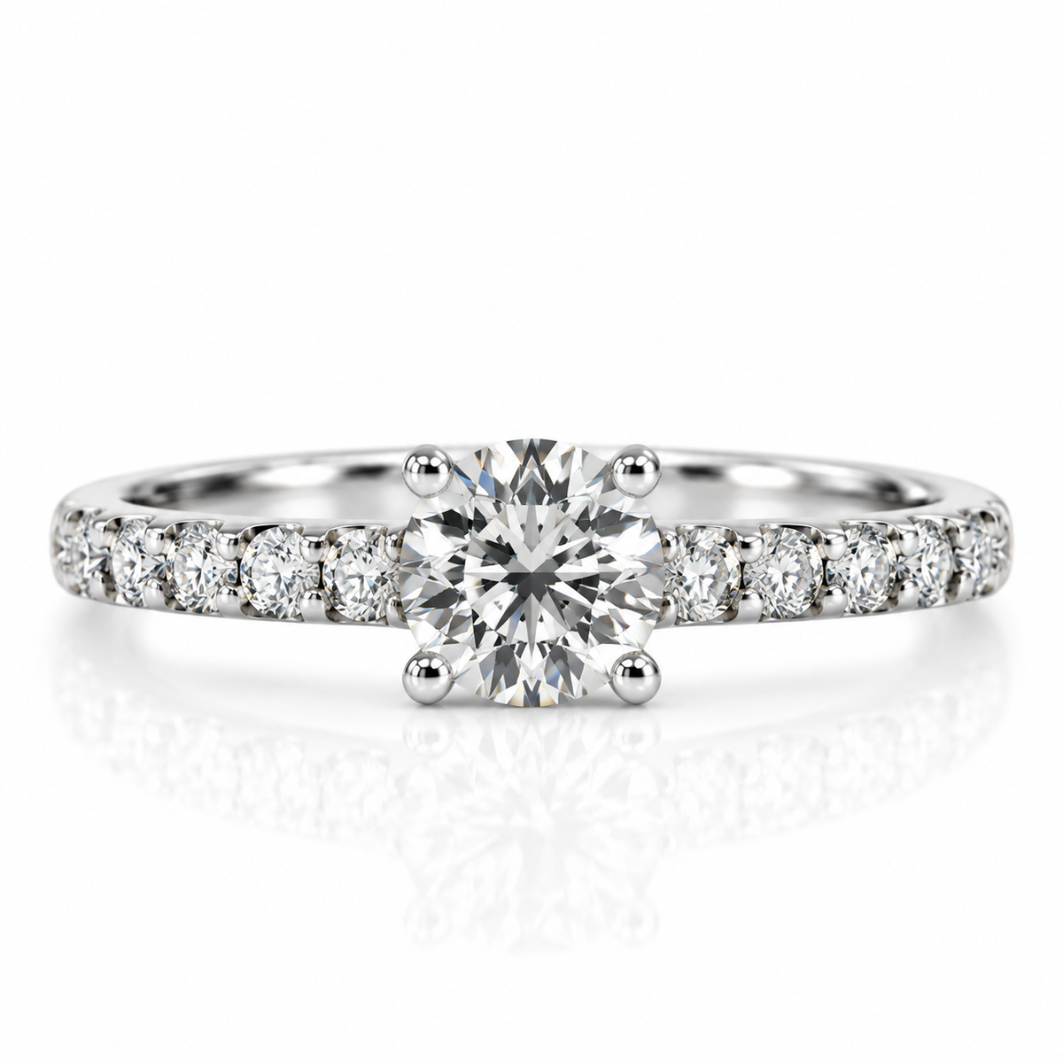 18kt Diamond Solitaire Engagement Ring