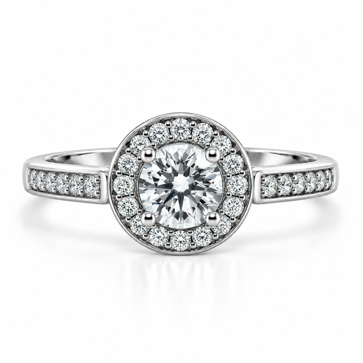 18kt Halo Diamond Engagement Ring