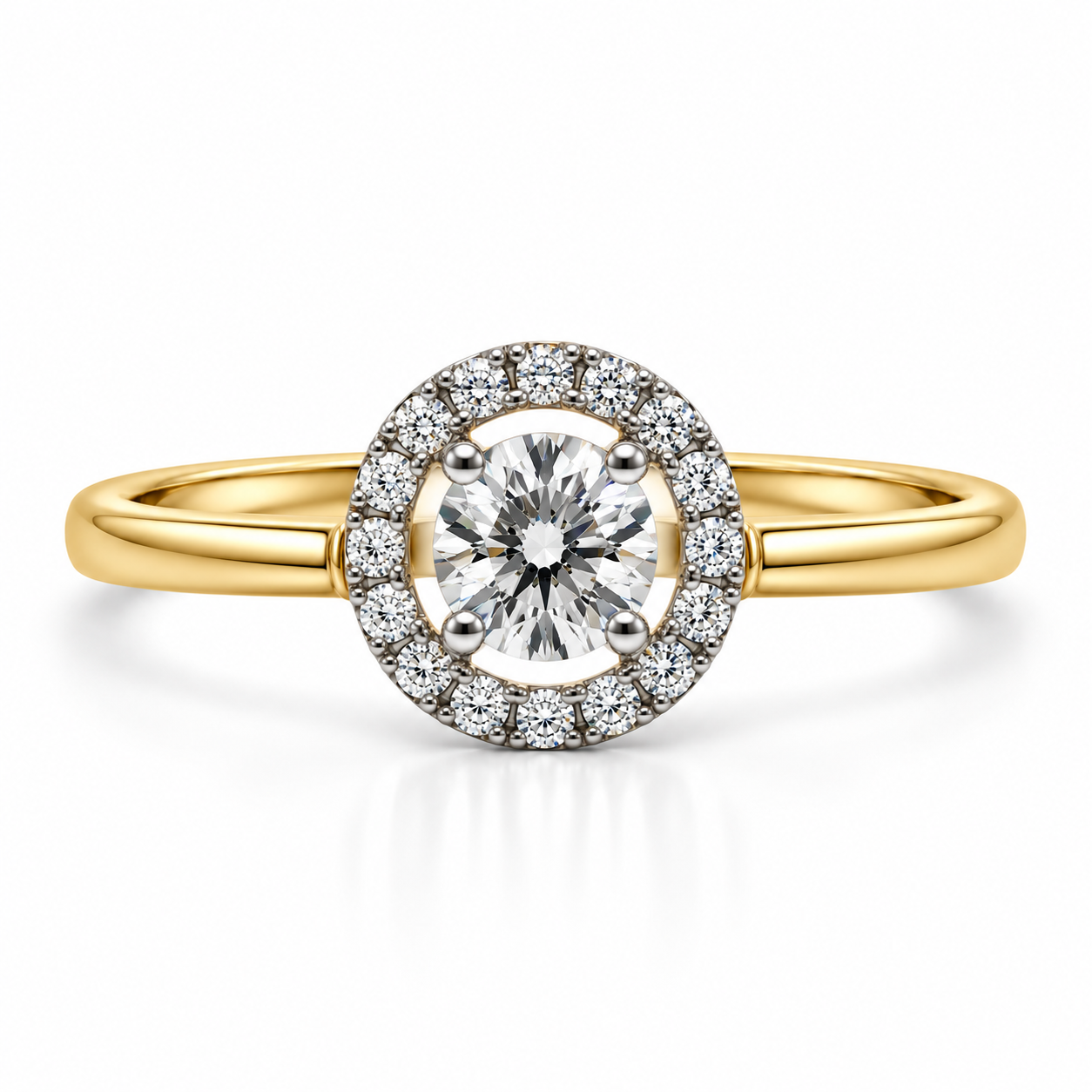 9kt Halo Diamond Engagement Ring
