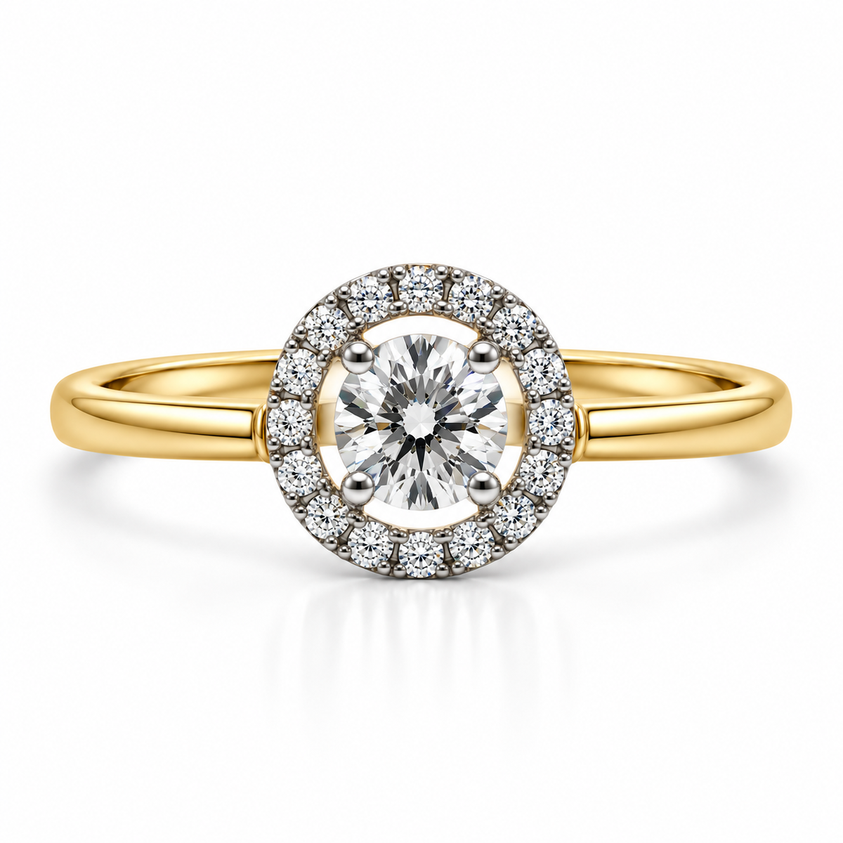 9kt Halo Diamond Engagement Ring