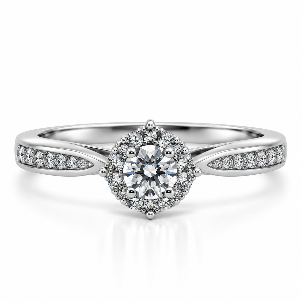 9kt Starburst Diamond Engagement Ring