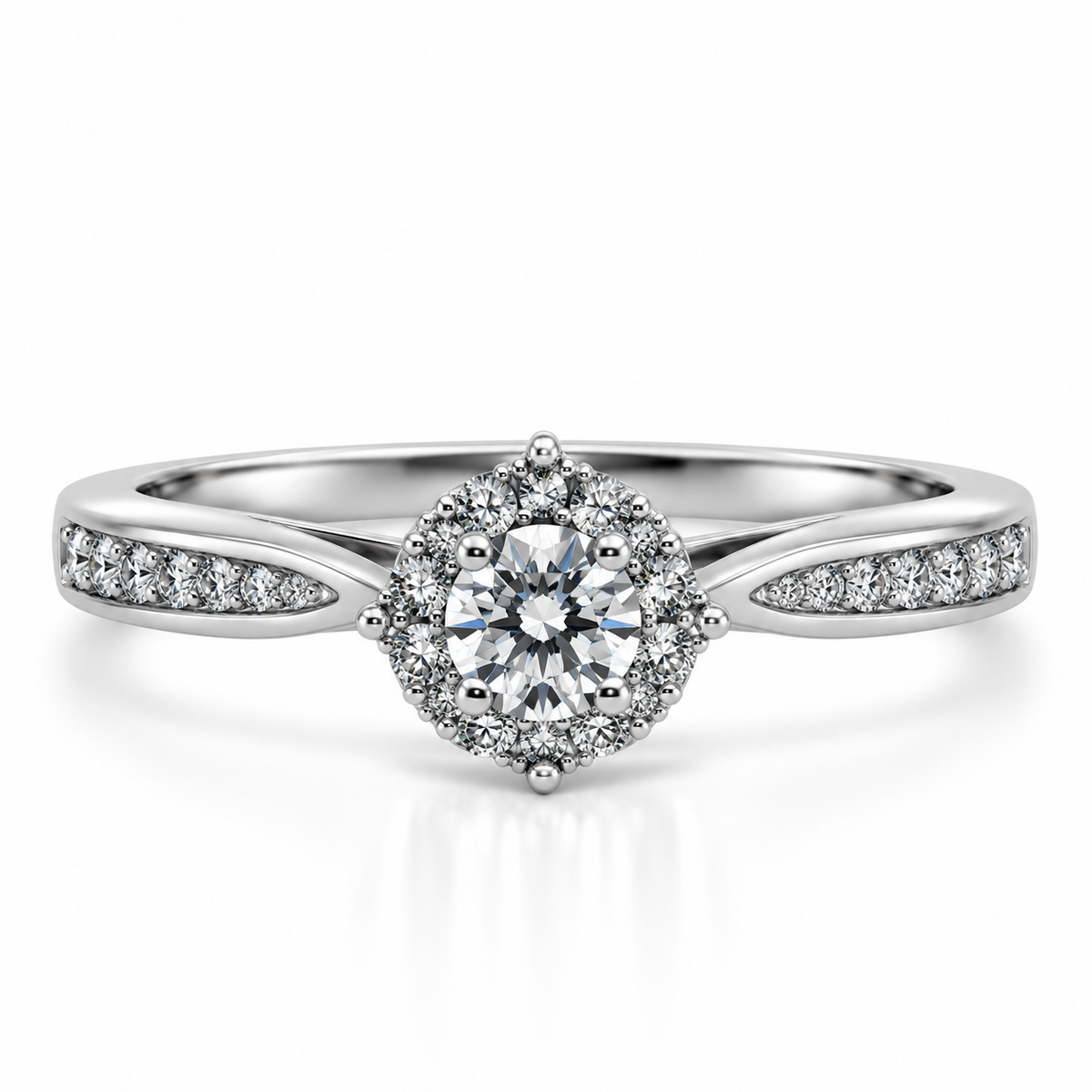 9kt Starburst Diamond Engagement Ring