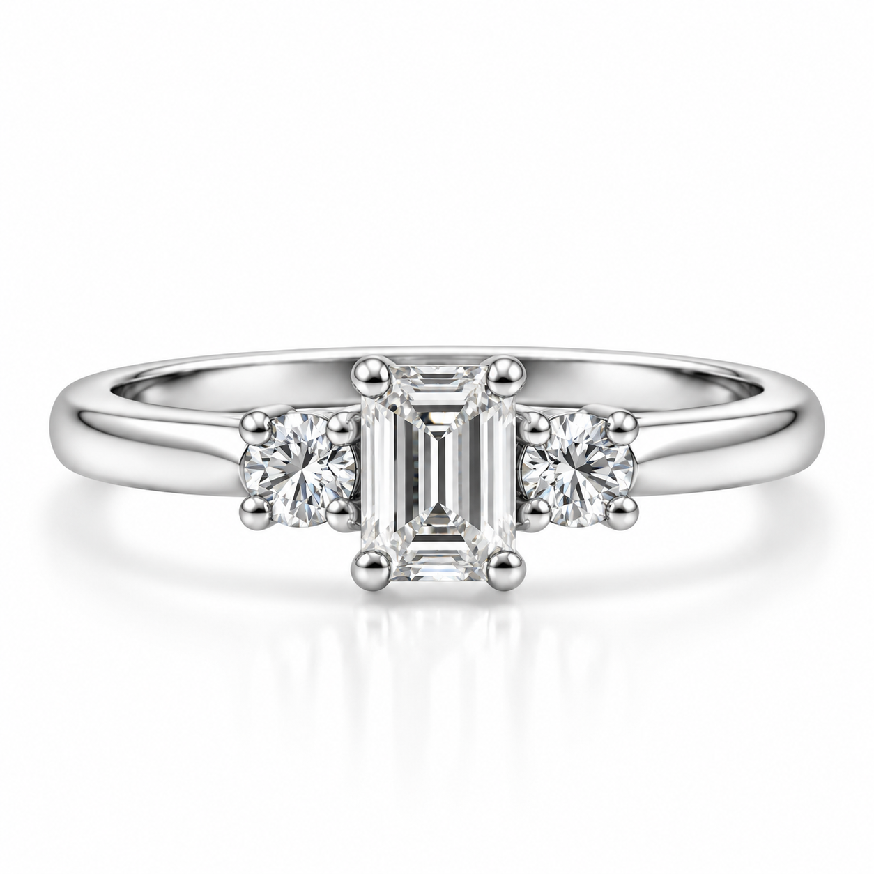 Platinum Three Stone Diamond Engagement Ring