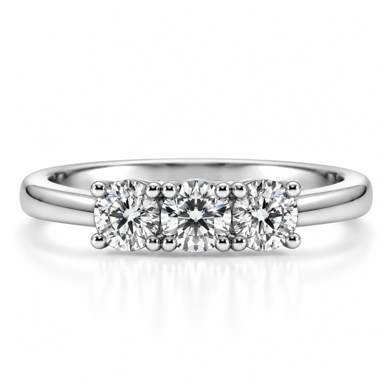 Platinum Three Stone Diamond Engagement Ring