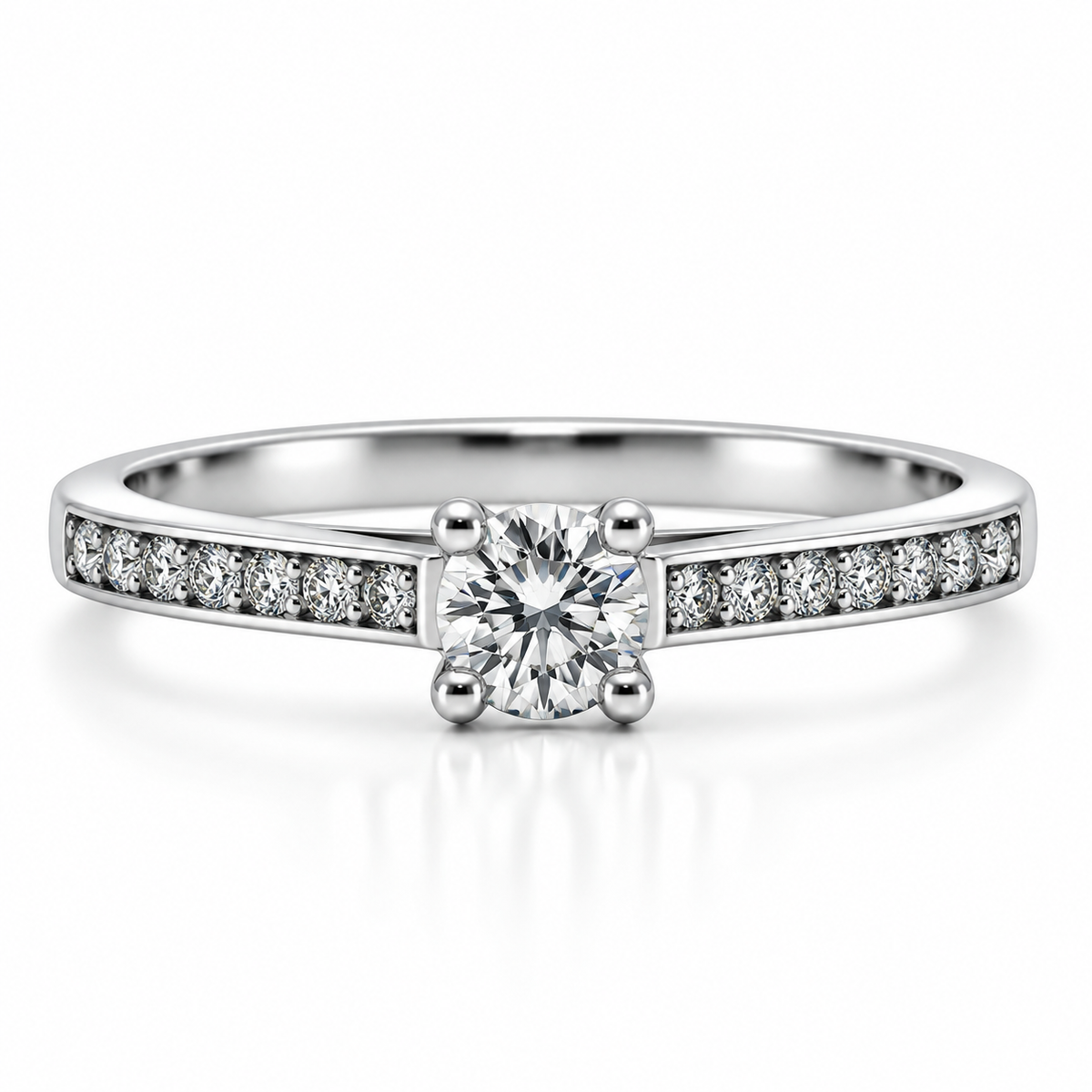 9kt Solitaire Diamond Engagement Ring