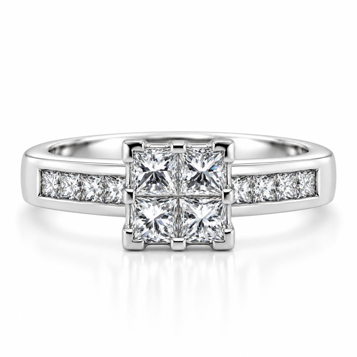 Platinum Princess Cut Diamond Engagement Ring