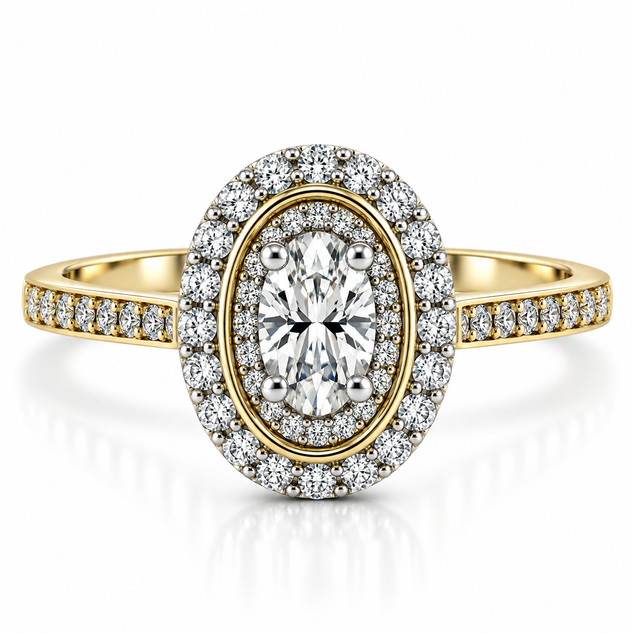 9kt Halo Diamond Engagement Ring