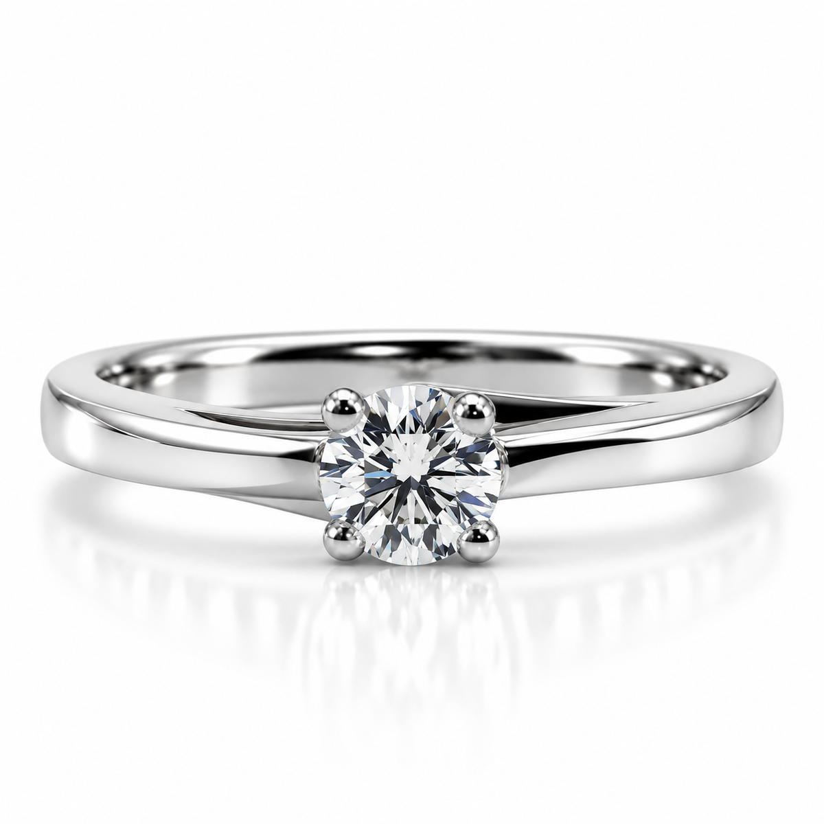 Platinum Solitaire Diamond Engagement Ring