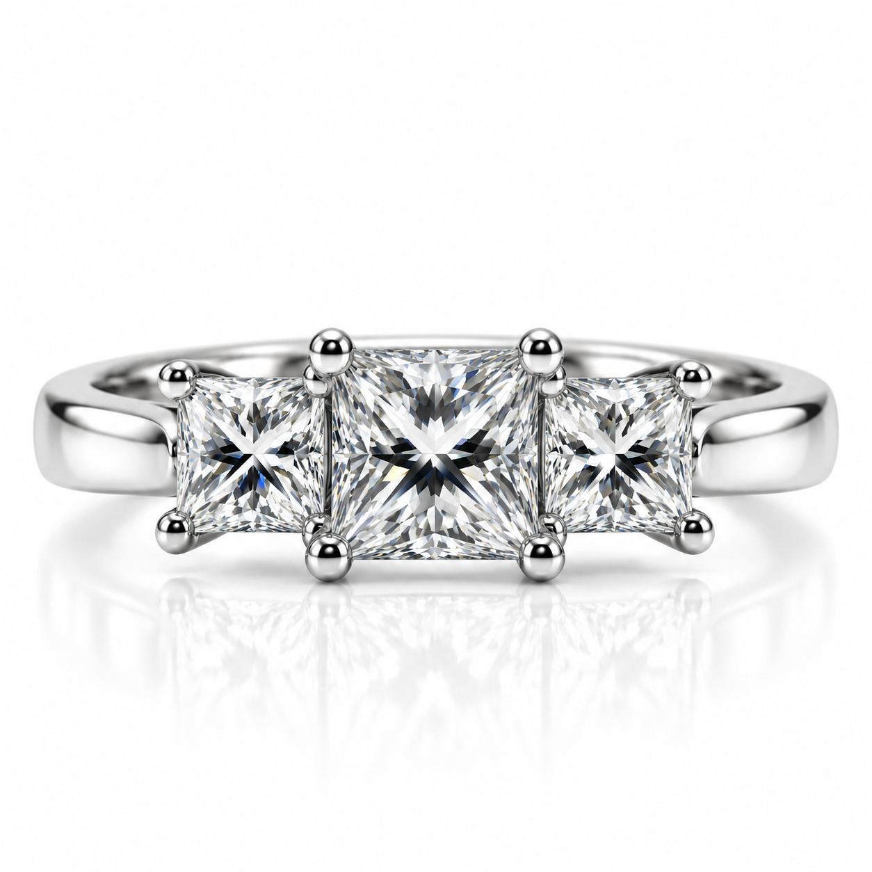 Platinum Three Stone Diamond Engagement Ring