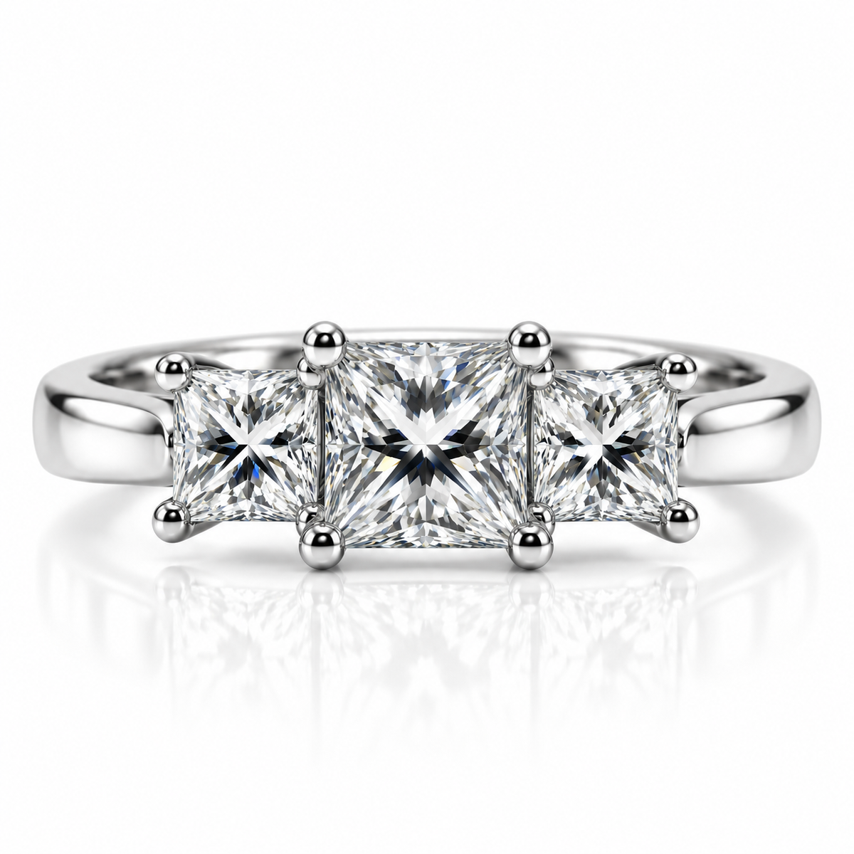 Platinum Three Stone Diamond Engagement Ring