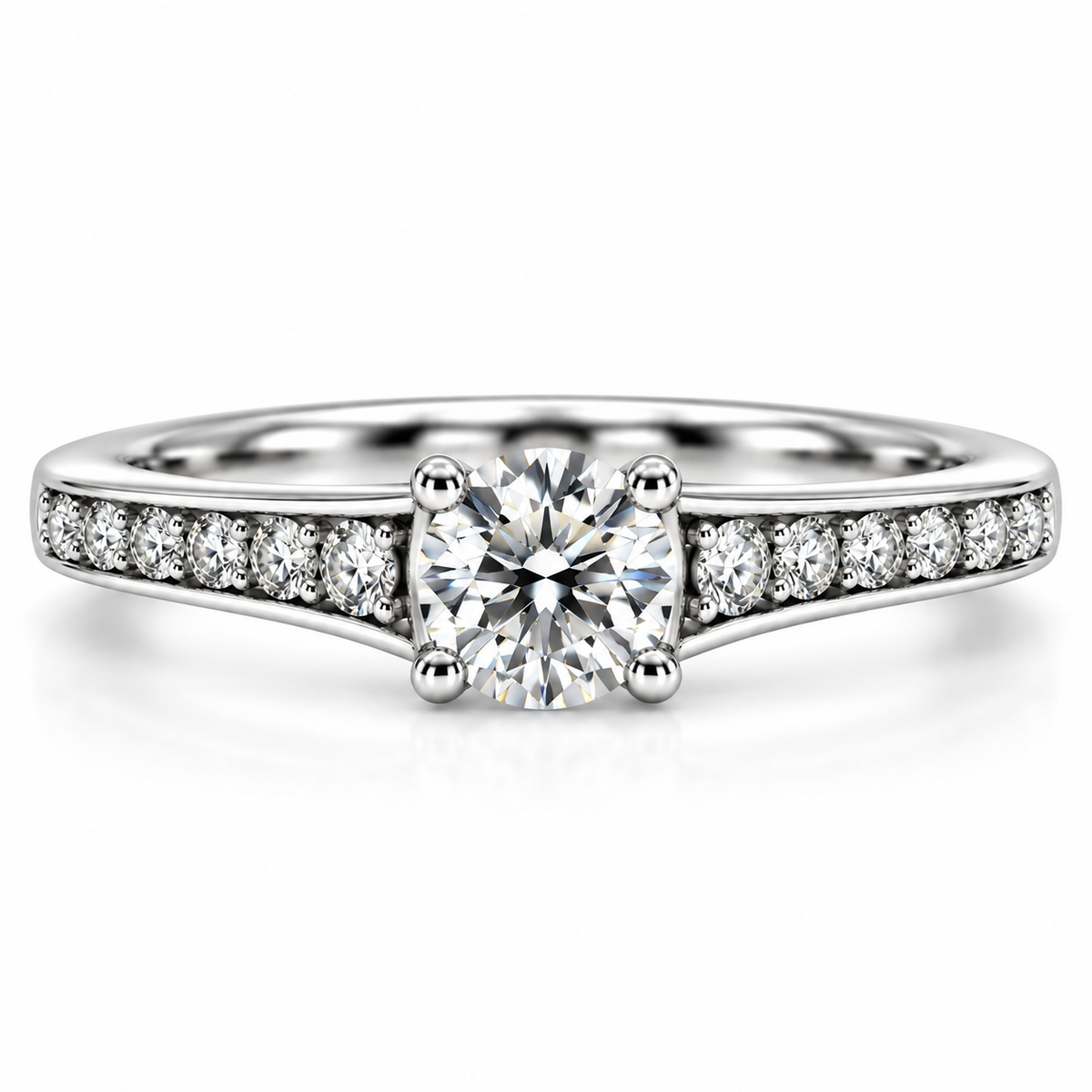 18kt Solitaire Diamond With Fancy Mount Engagement Ring