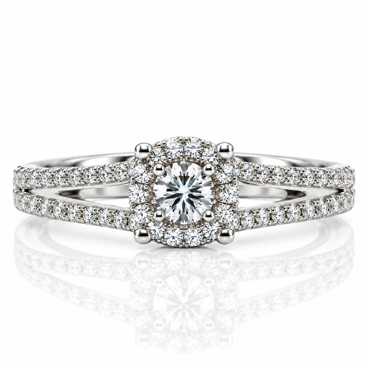 9kt Brilliant Cut Diamond Cluster Engagement Ring