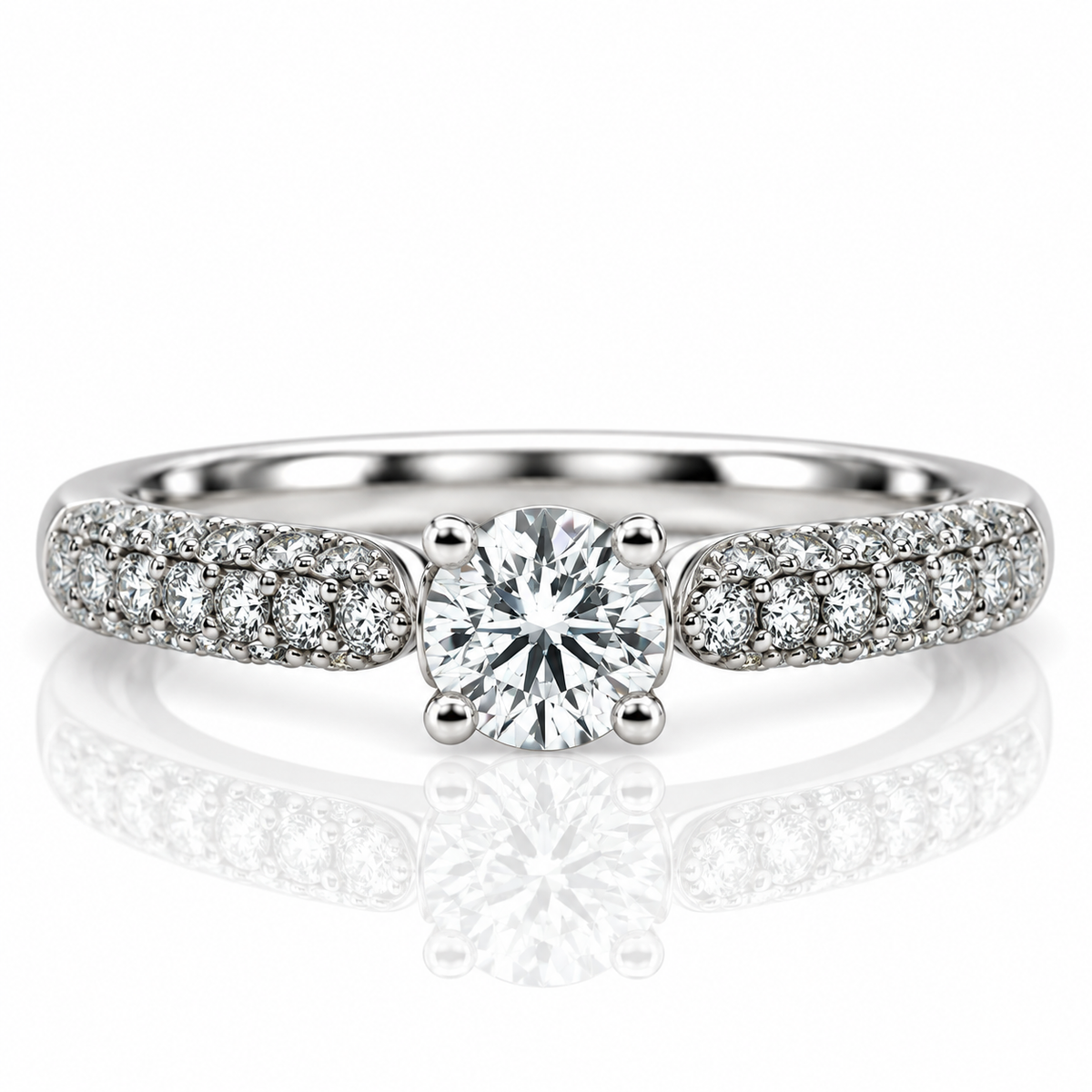 18kt Diamond Solitaire Engagement Ring