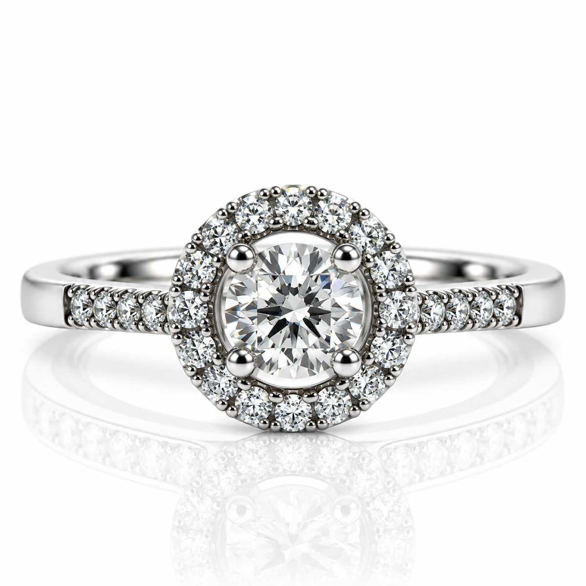 Platinum Halo Style Diamond Engagement Ring